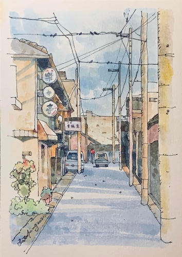 鋼筆淡彩-畫世界(下)